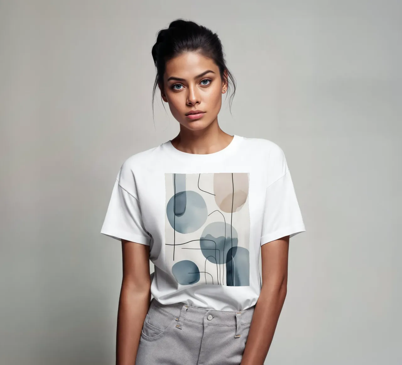 Forme organiche astratte con linee nere t-shirt da DesignDoodle