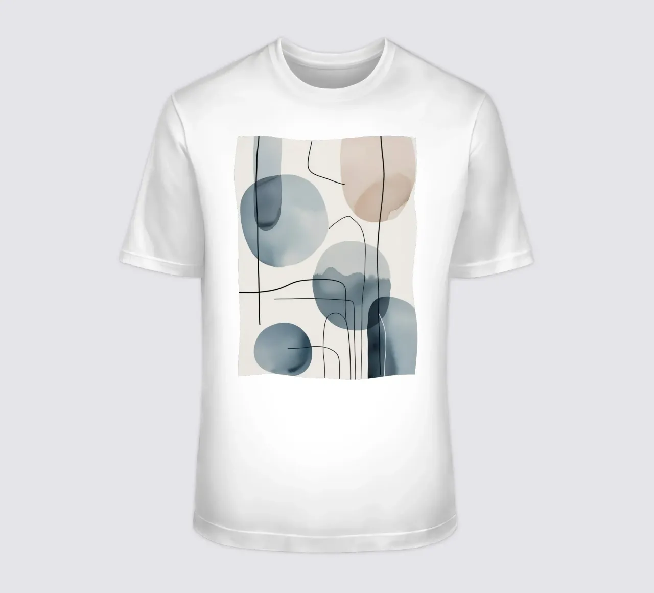Forme organiche astratte con linee nere t-shirt da DesignDoodle