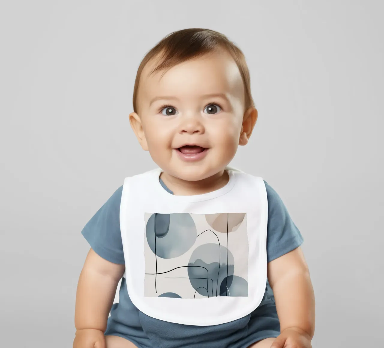 Forme organiche astratte con linee nere bavaglino da DesignDoodle
