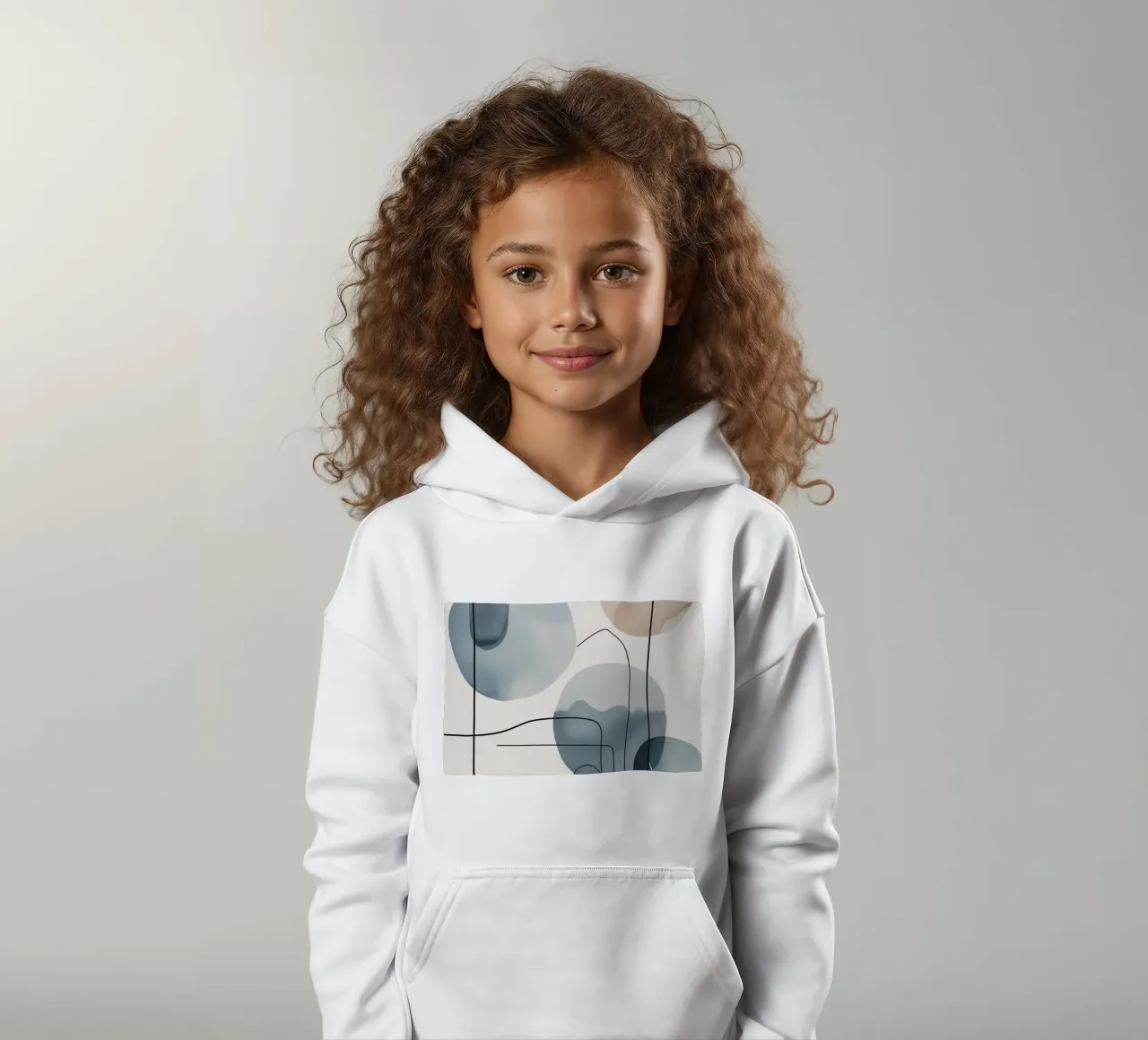 Forme organiche astratte con linee nere felpa bambino con cappuccio da DesignDoodle