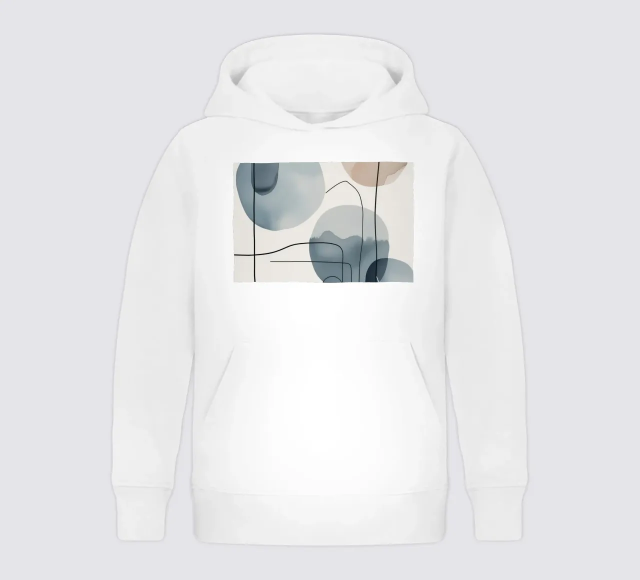 Forme organiche astratte con linee nere felpa bambino con cappuccio da DesignDoodle