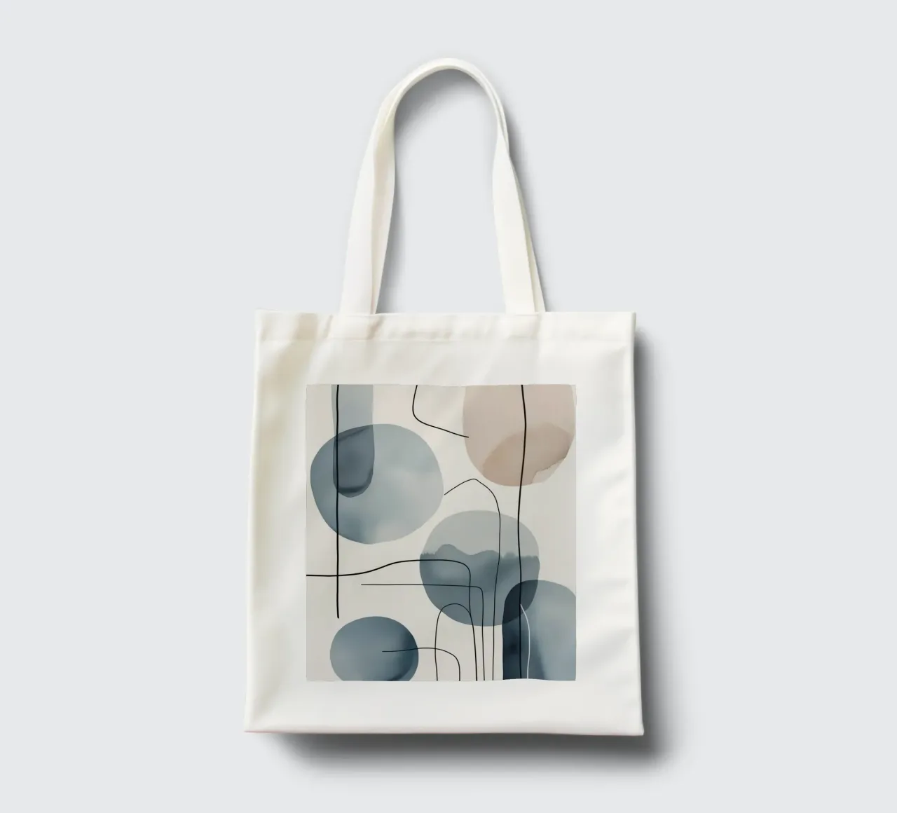Forme organiche astratte con linee nere borsa in juta da DesignDoodle