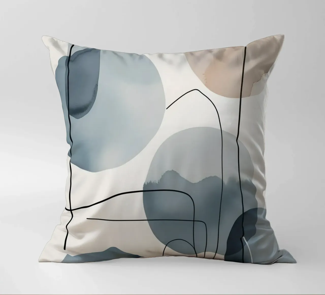 Forme organiche astratte con linee nere cuscino da DesignDoodle