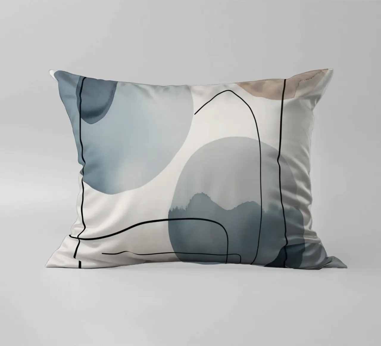 Forme organiche astratte con linee nere cuscino da DesignDoodle