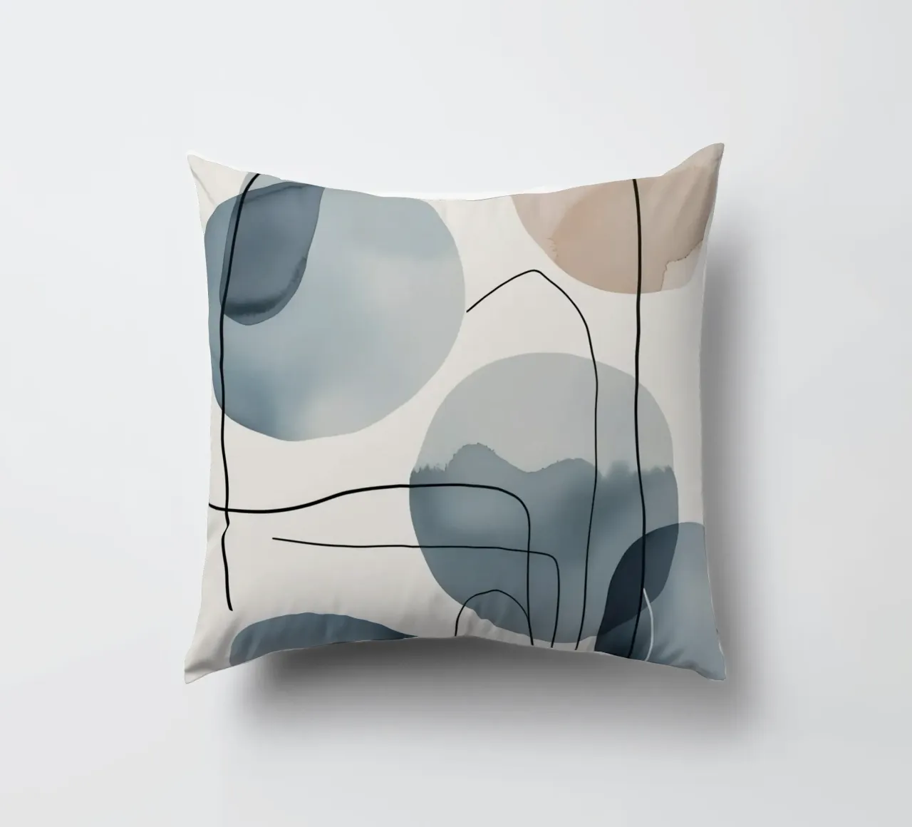 Forme organiche astratte con linee nere cuscino da DesignDoodle
