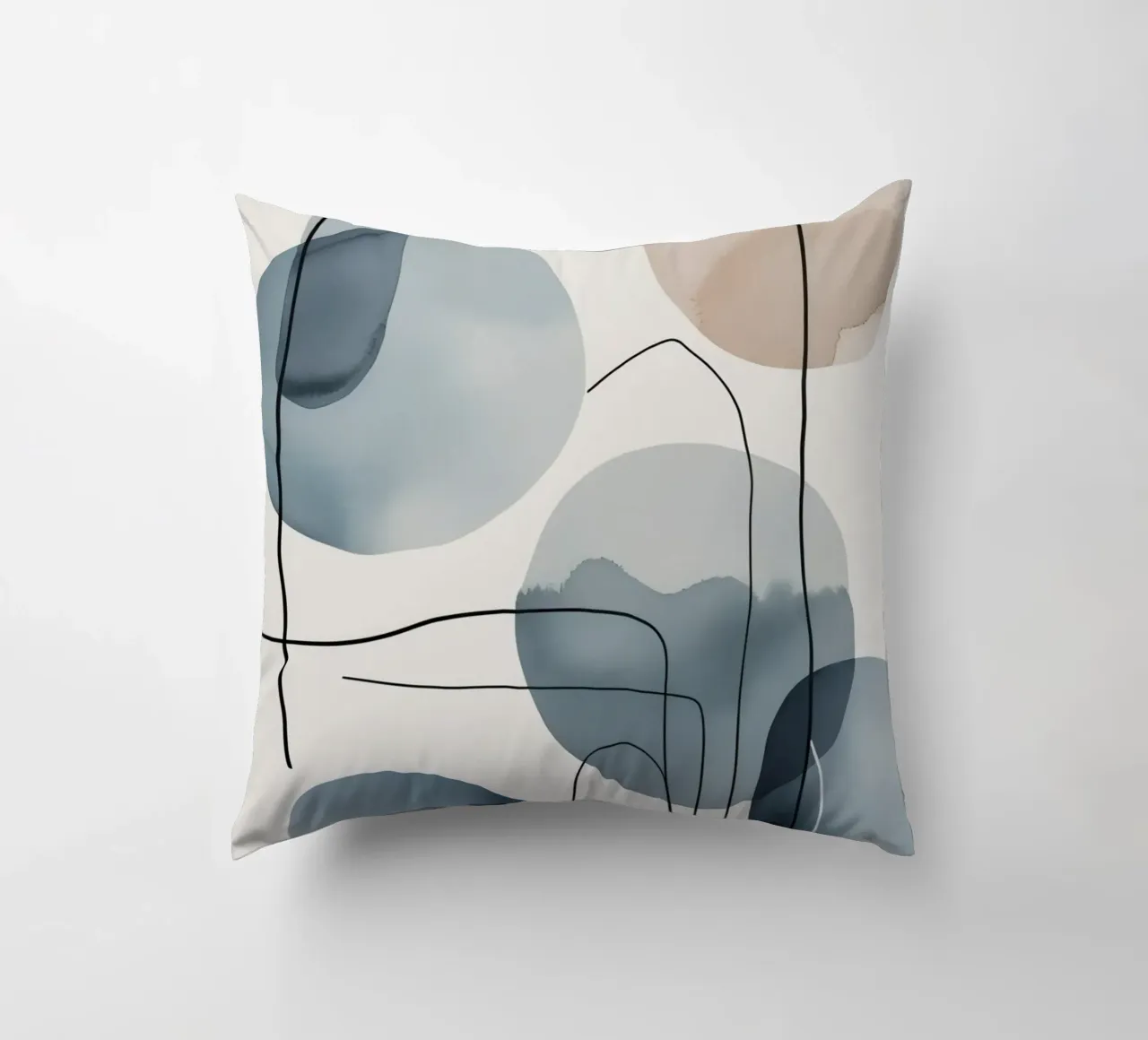 Forme organiche astratte con linee nere cuscino da DesignDoodle