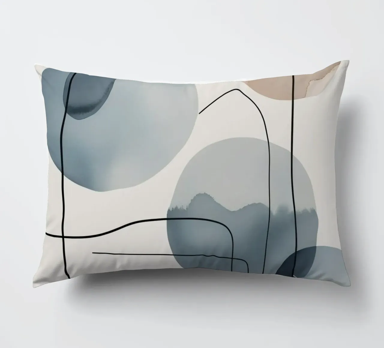 Forme organiche astratte con linee nere cuscino da DesignDoodle