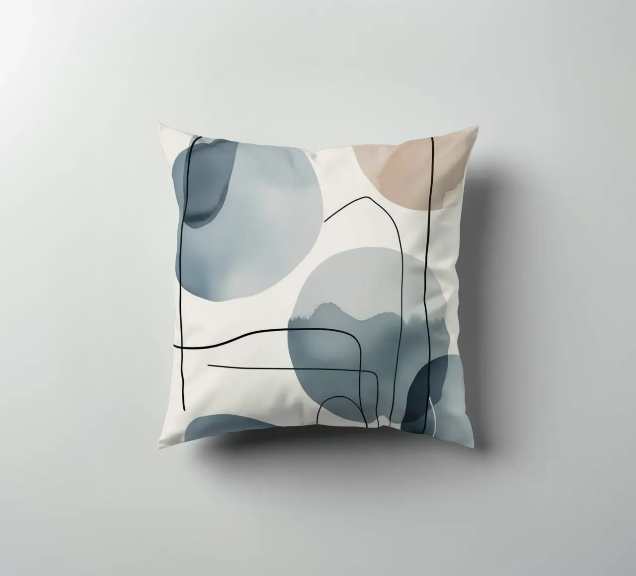 Forme organiche astratte con linee nere cuscino da DesignDoodle