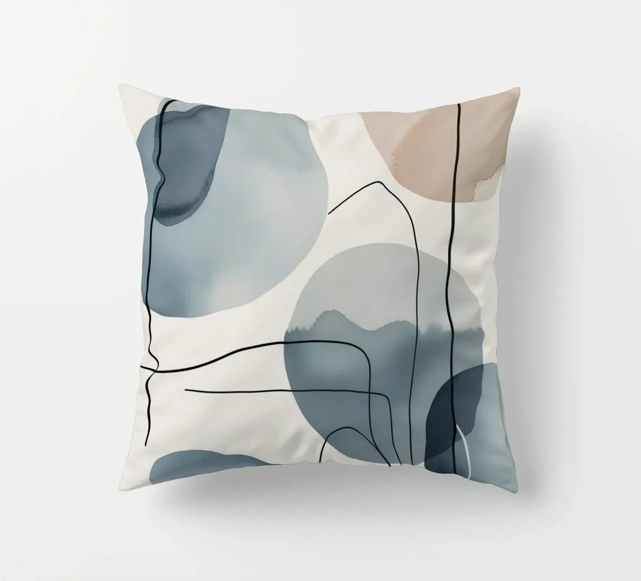 Forme organiche astratte con linee nere cuscino da DesignDoodle