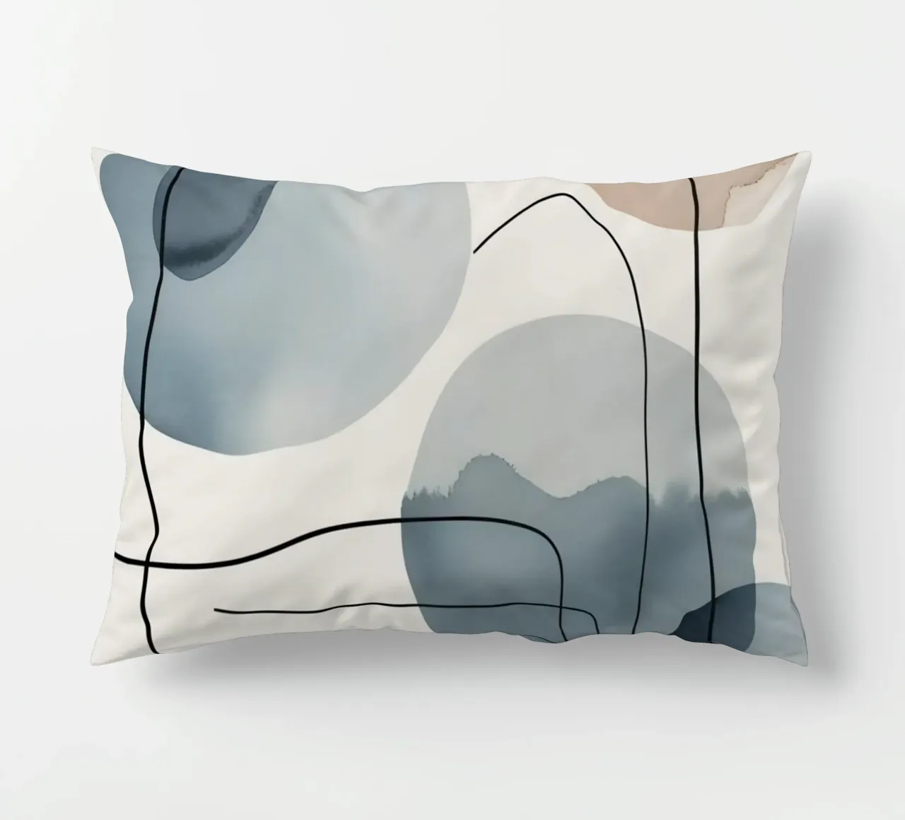 Forme organiche astratte con linee nere cuscino da DesignDoodle
