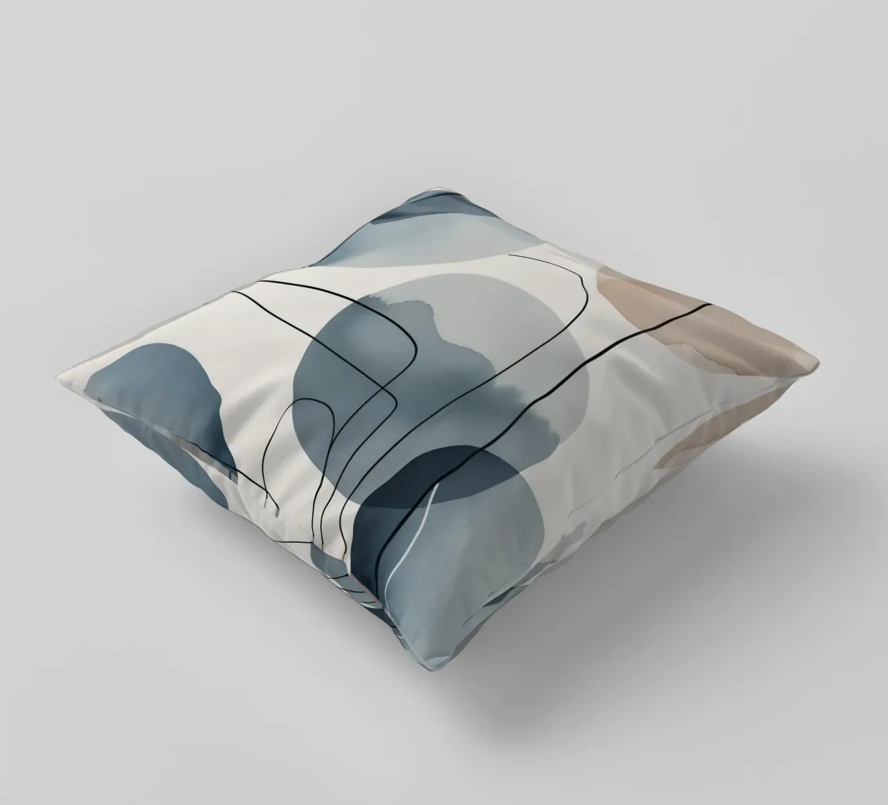 Forme organiche astratte con linee nere cuscino da DesignDoodle