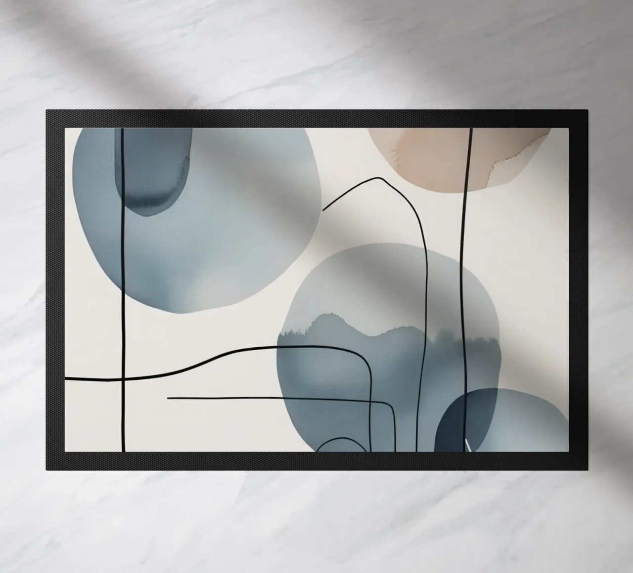 Forme organiche astratte con linee nere zerbino da DesignDoodle