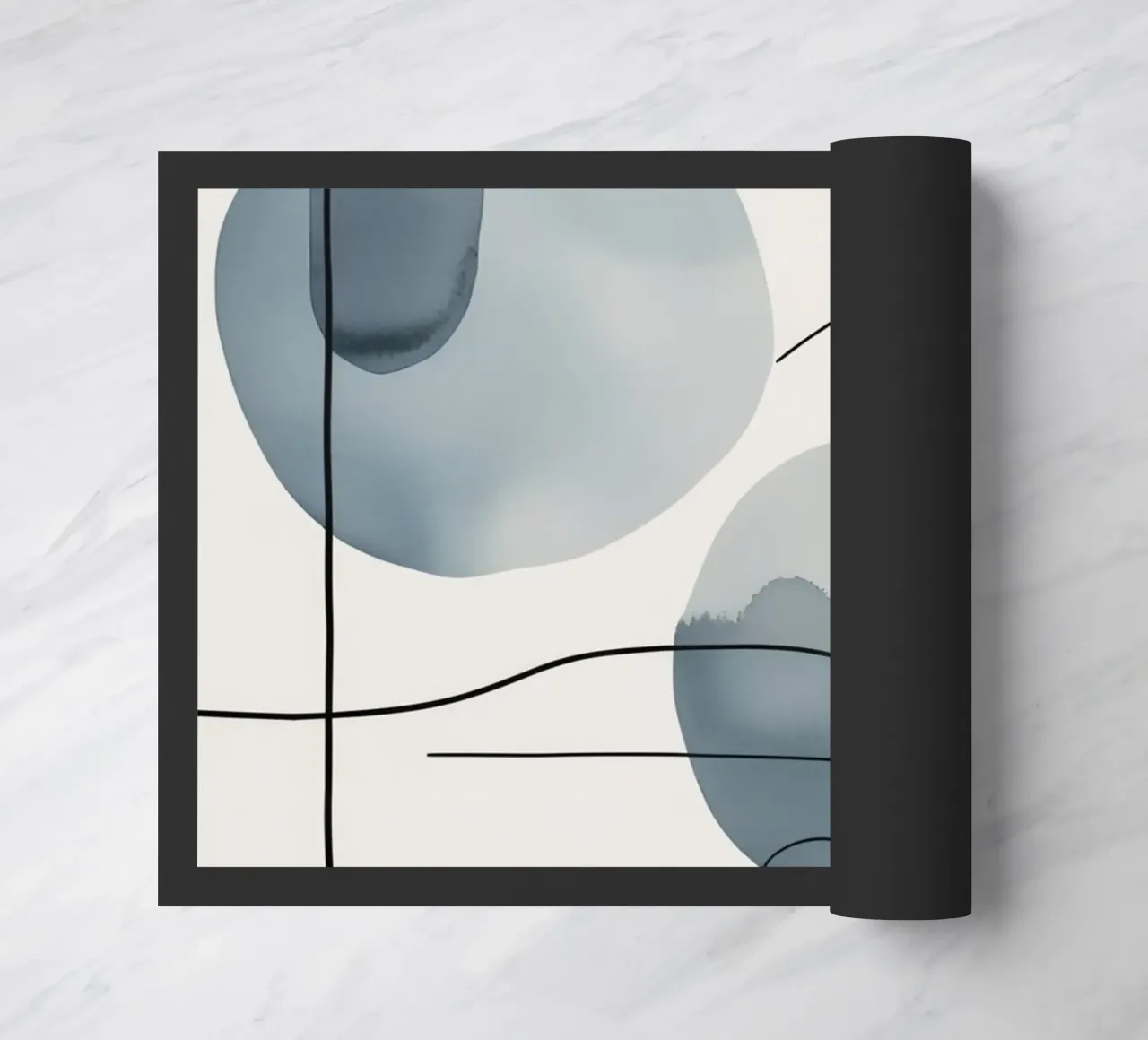 Forme organiche astratte con linee nere zerbino da DesignDoodle