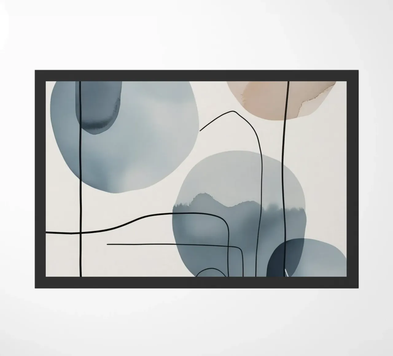 Forme organiche astratte con linee nere zerbino da DesignDoodle