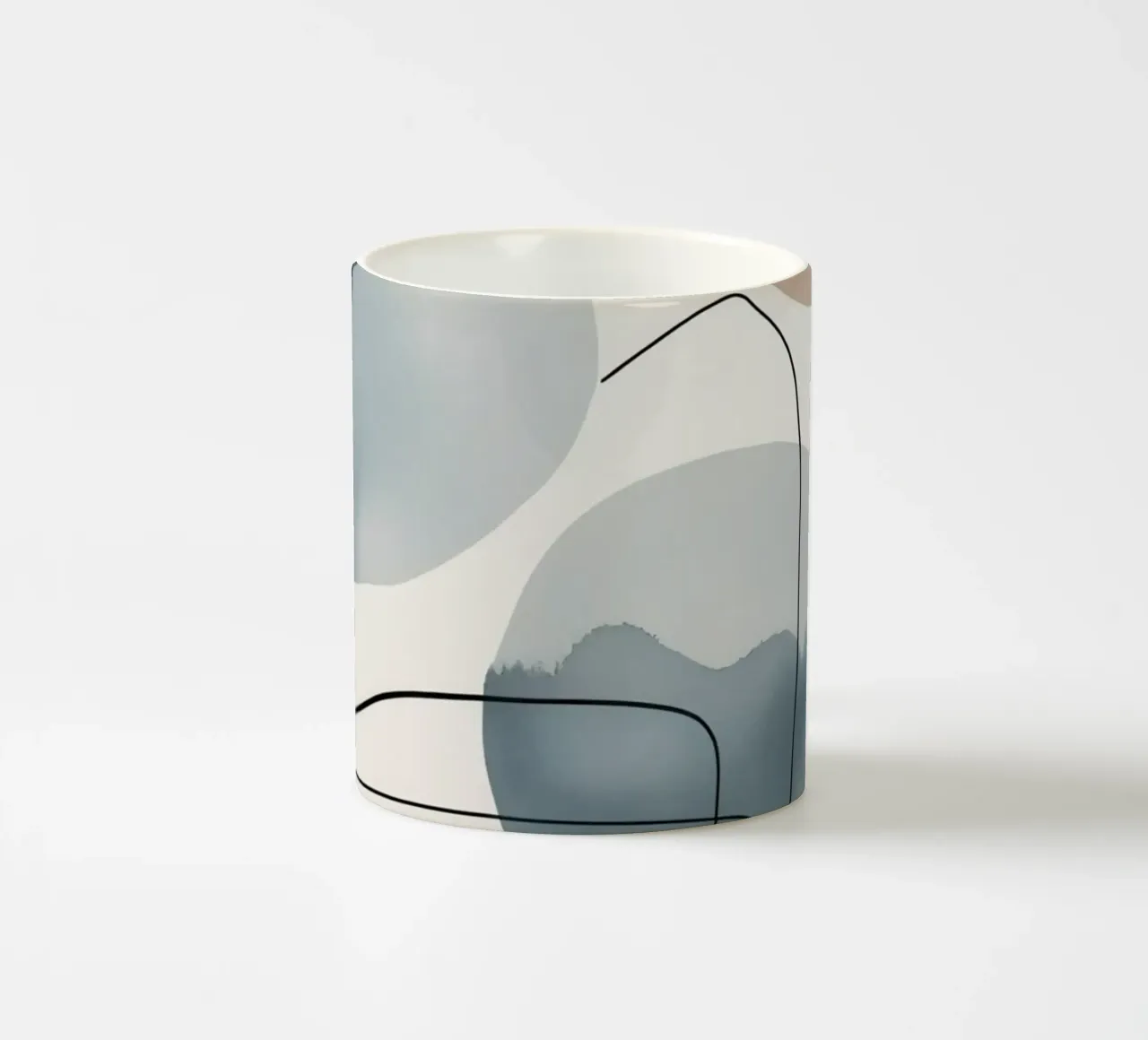 Forme organiche astratte con linee nere tazza in ceramica da DesignDoodle