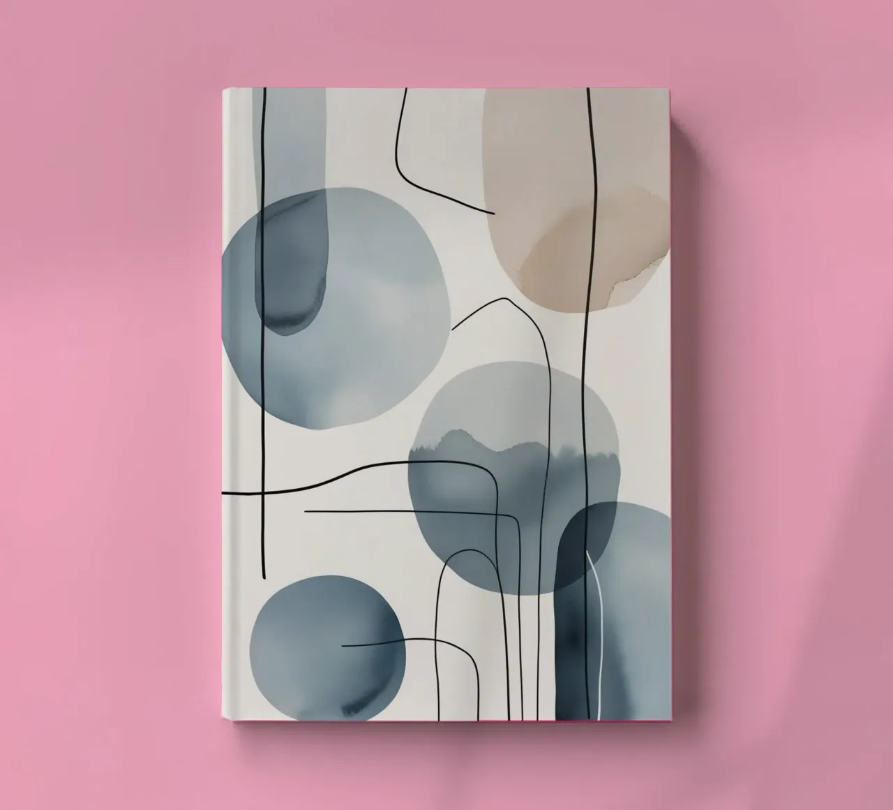 Formes organiques abstraites avec lignes noires carnet de notes de DesignDoodle