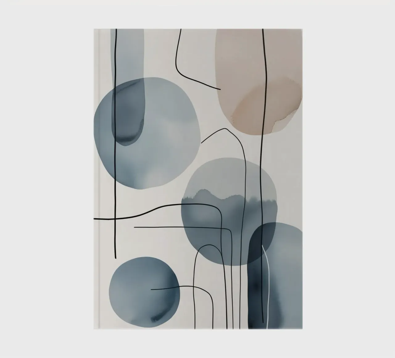 Formes organiques abstraites avec lignes noires carnet de notes de DesignDoodle