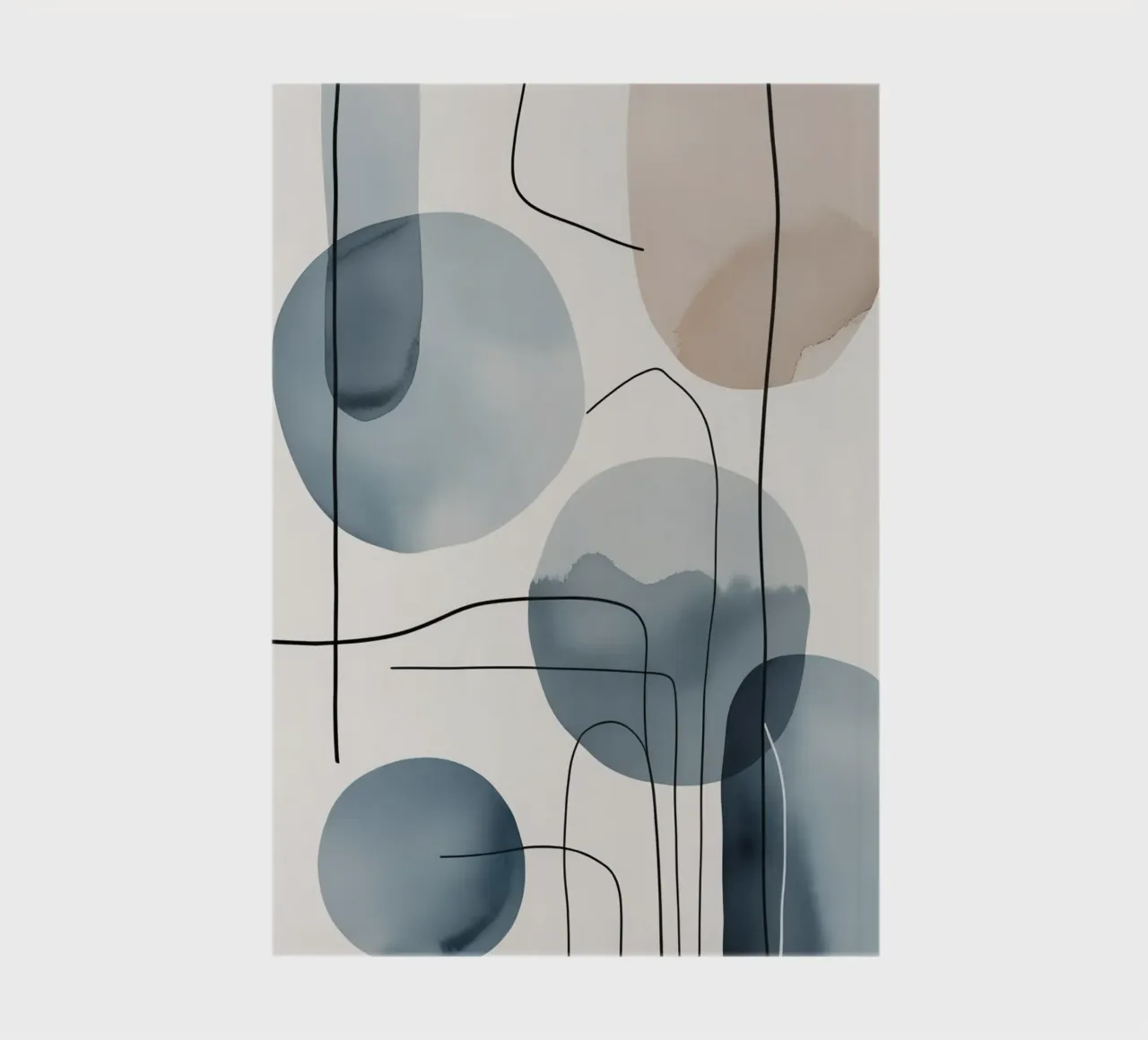 Formes organiques abstraites avec lignes noires carnet de notes de DesignDoodle