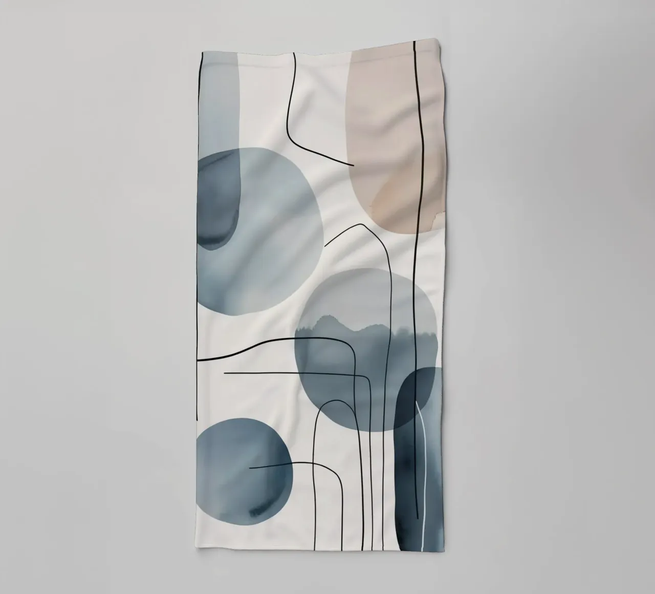 Abstract Organic Shapes with Black Lines towel by DesignDoodle