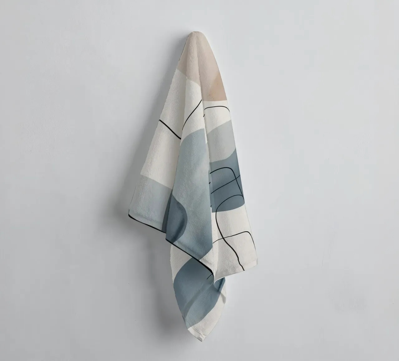 Abstract Organic Shapes with Black Lines towel by DesignDoodle