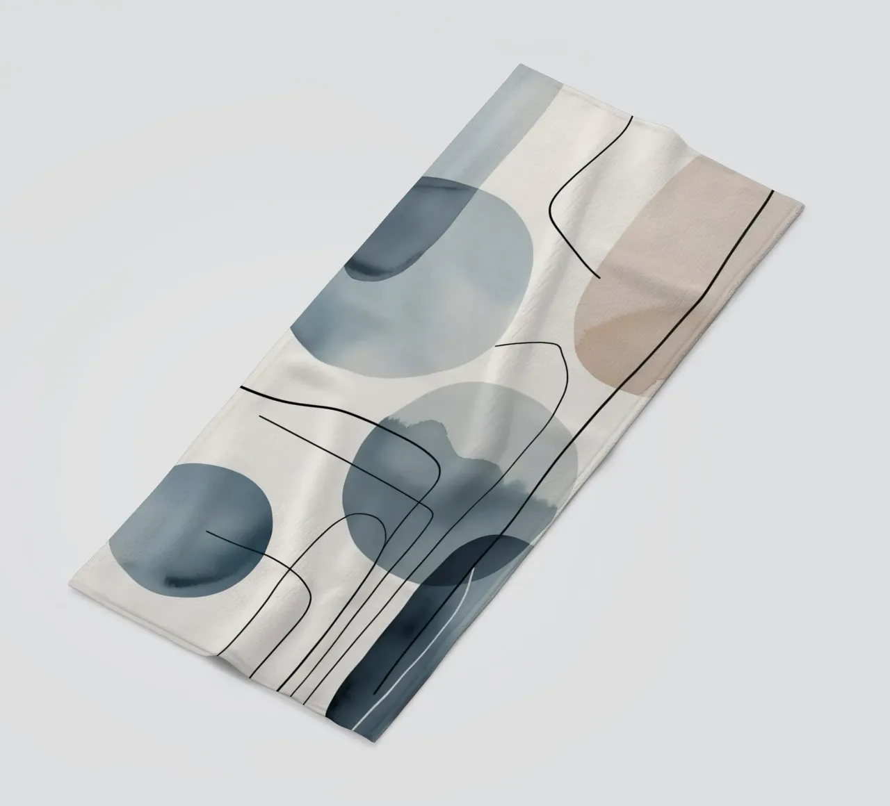 Forme organiche astratte con linee nere telo mare da DesignDoodle