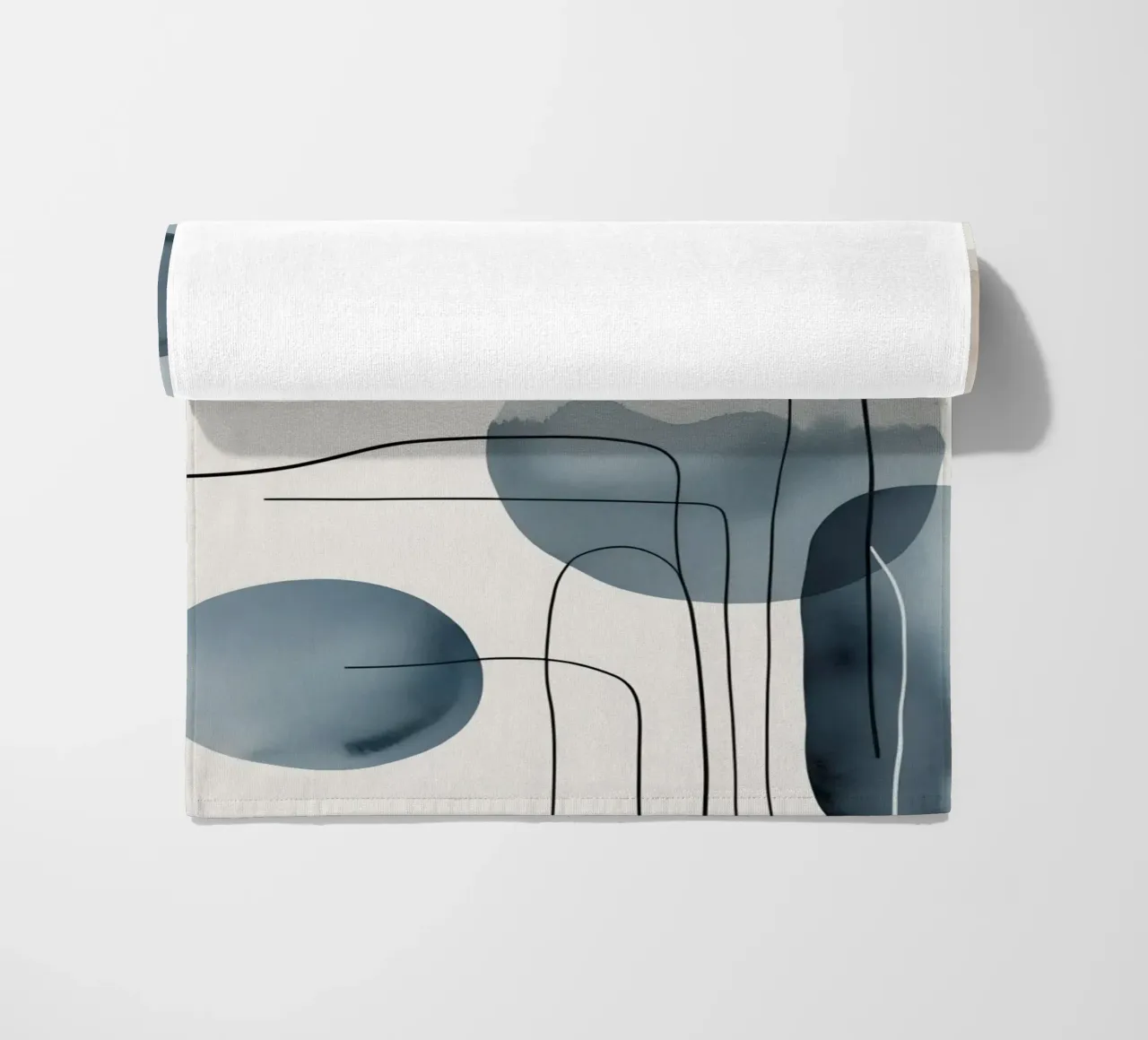 Forme organiche astratte con linee nere telo mare da DesignDoodle