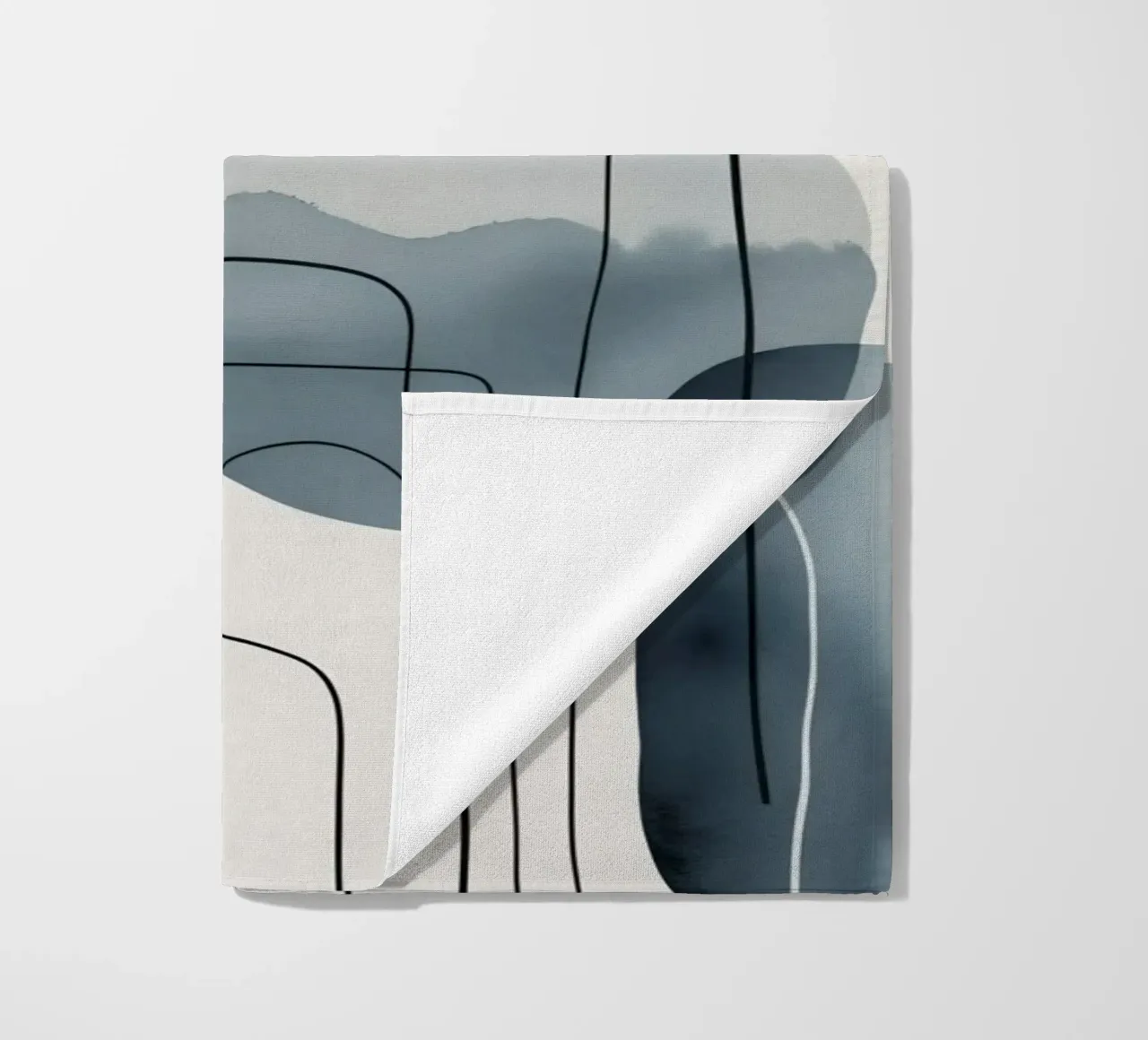 Forme organiche astratte con linee nere telo mare da DesignDoodle