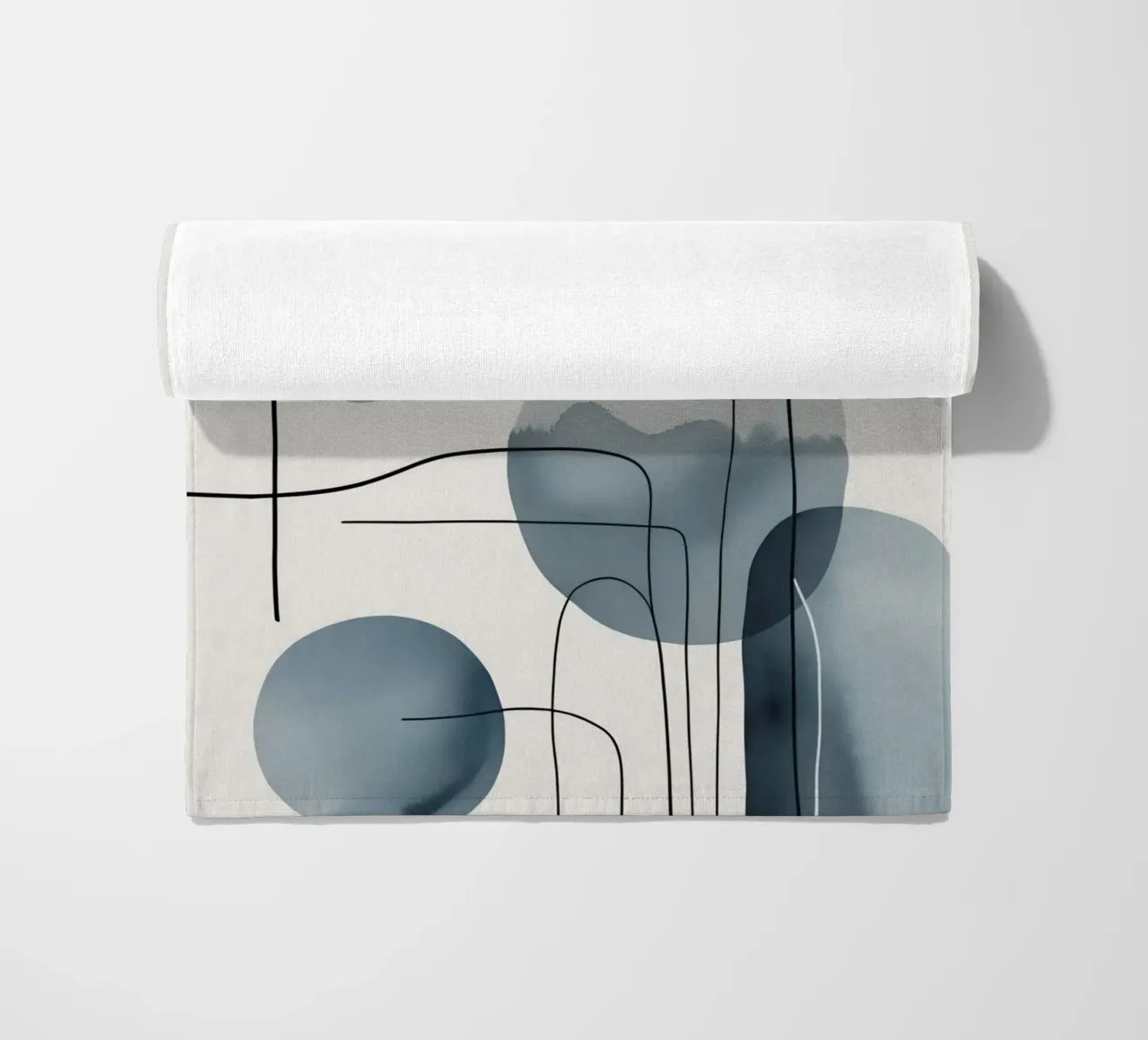 Forme organiche astratte con linee nere telo mare da DesignDoodle