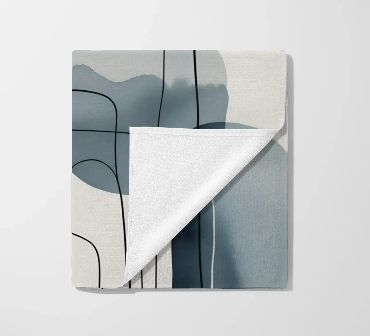 Forme organiche astratte con linee nere telo mare da DesignDoodle