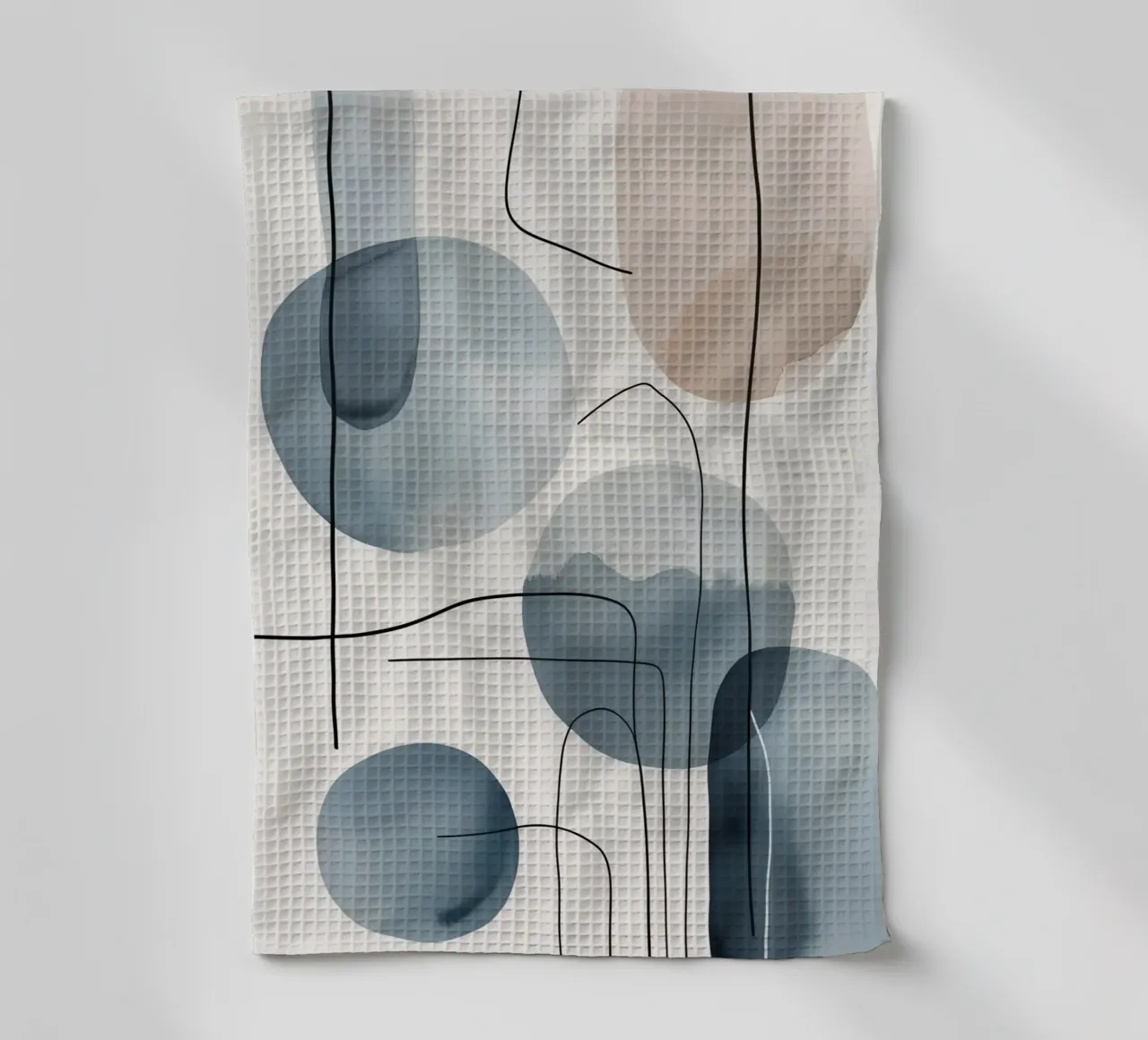 Forme organiche astratte con linee nere canovaccio da cucina da DesignDoodle