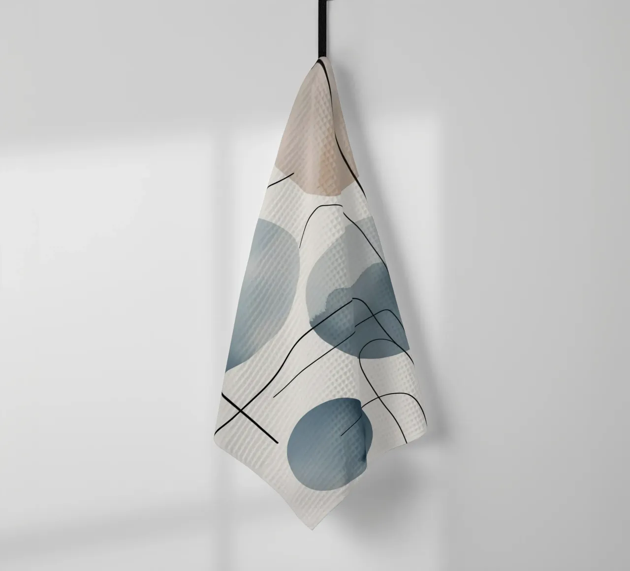Forme organiche astratte con linee nere canovaccio da cucina da DesignDoodle