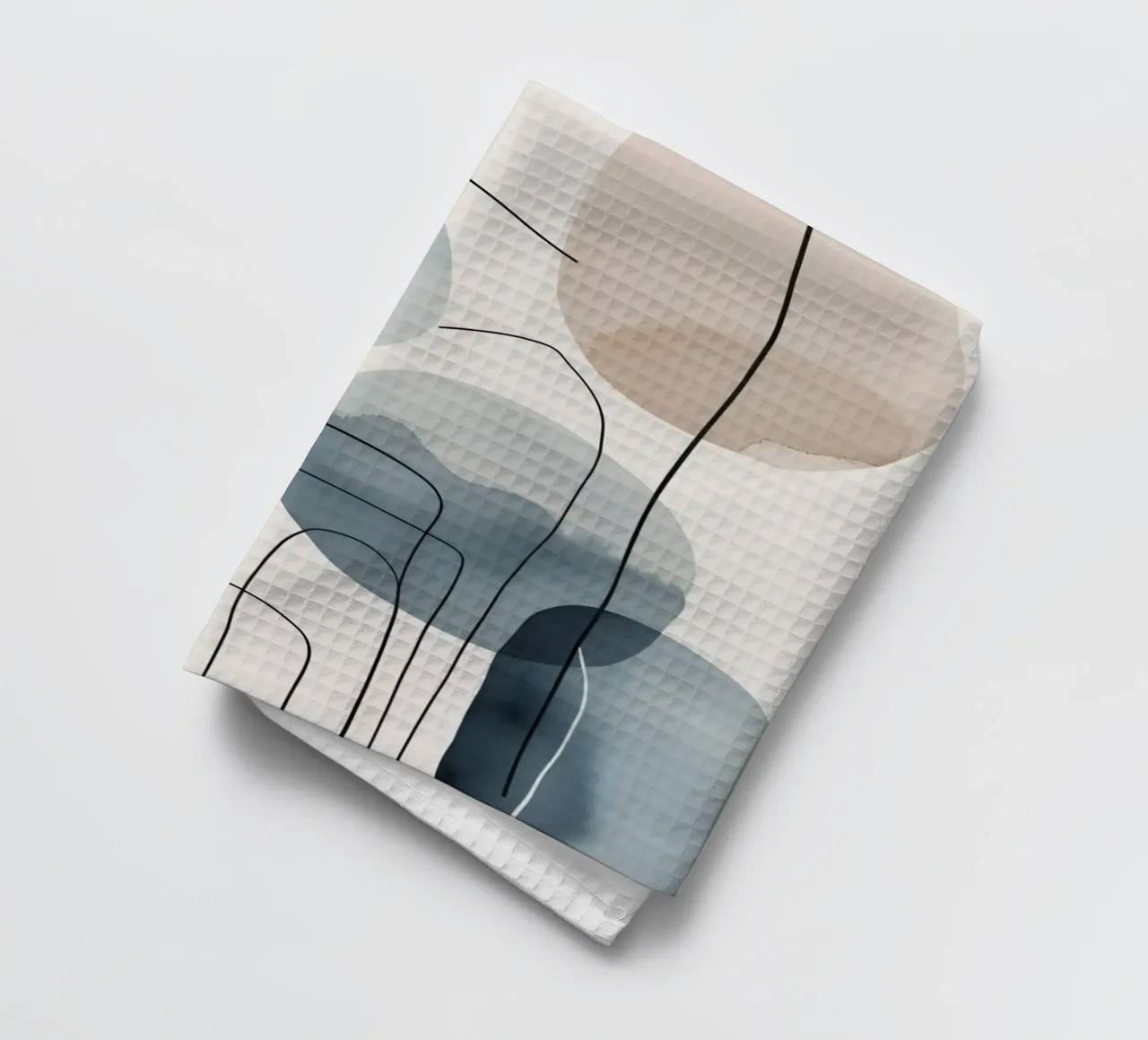 Forme organiche astratte con linee nere canovaccio da cucina da DesignDoodle