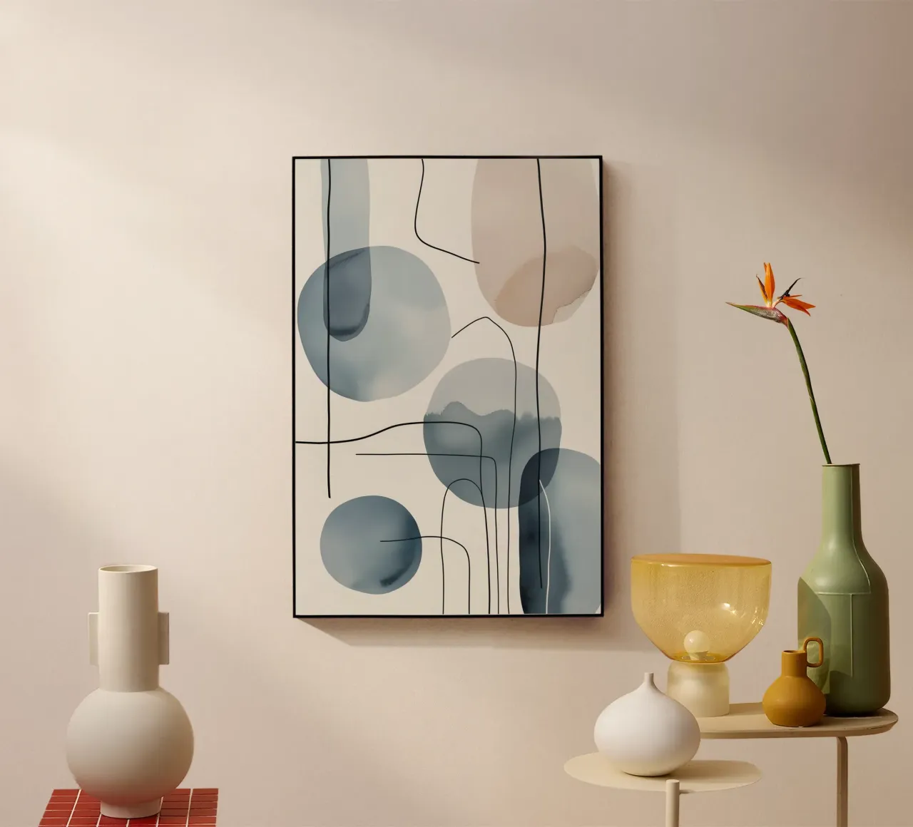 Forme organiche astratte con linee nere plexiglass da DesignDoodle