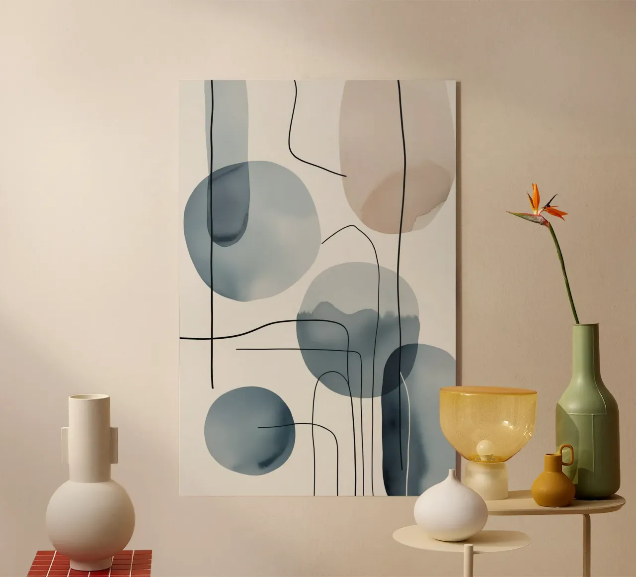 Forme organiche astratte con linee nere plexiglass da DesignDoodle