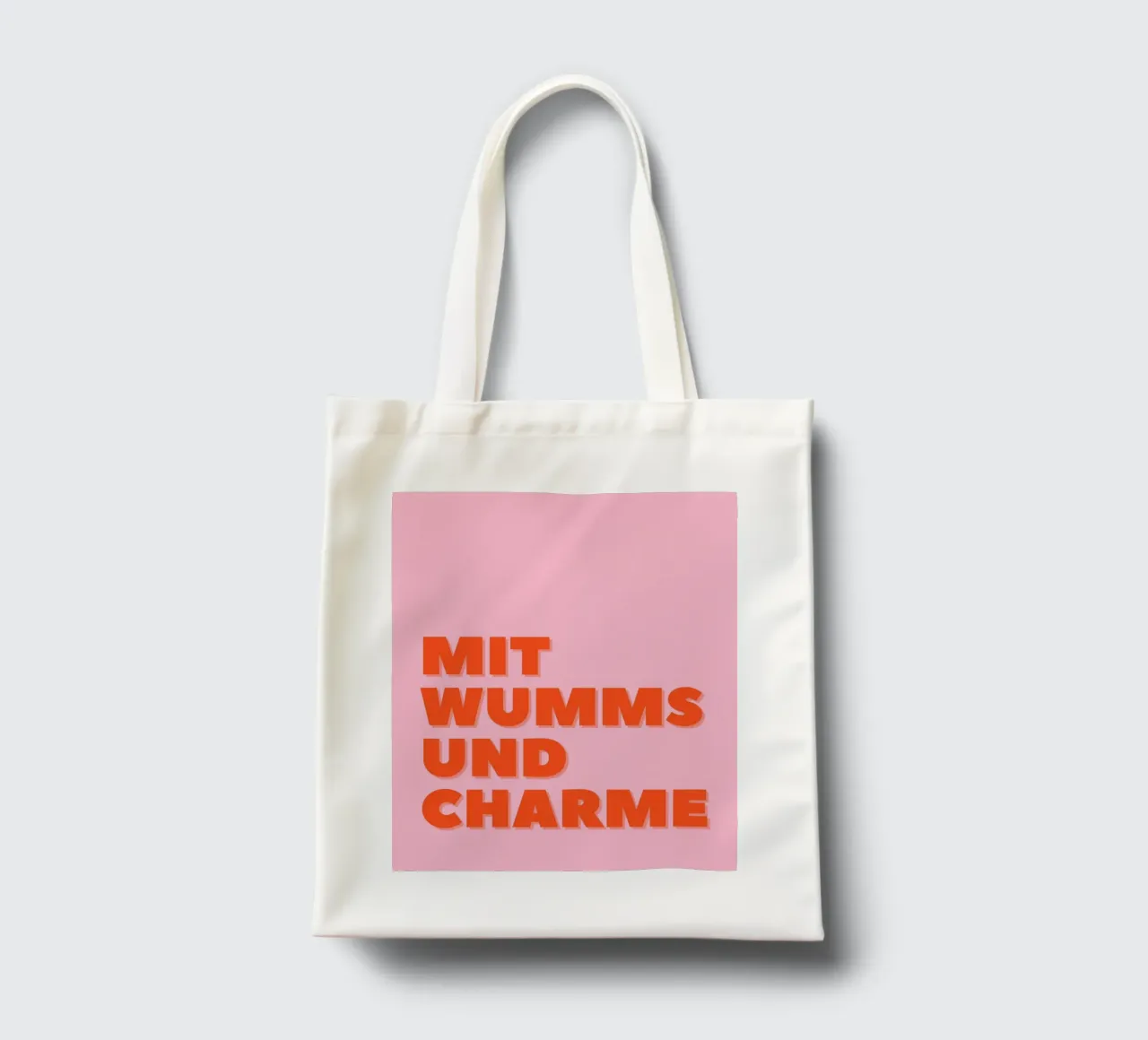 Mit Wums und Charme borsa in juta da DigiWunderwerk