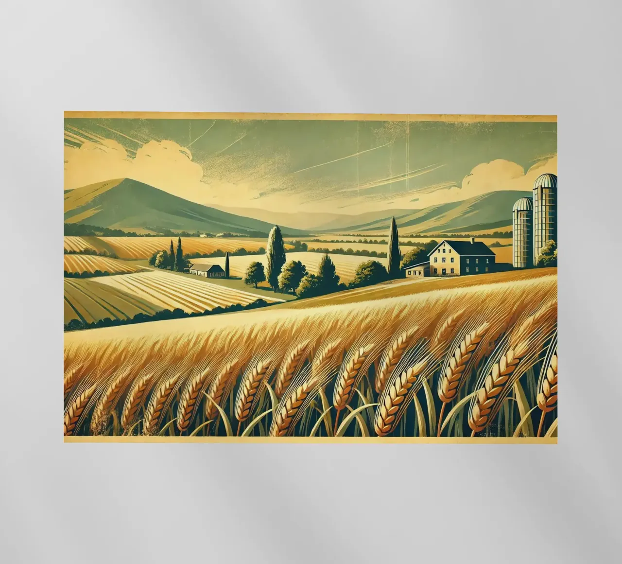 Poster d'epoca dei Campi Dorati pellicola backlit da Wanderlust Vibes