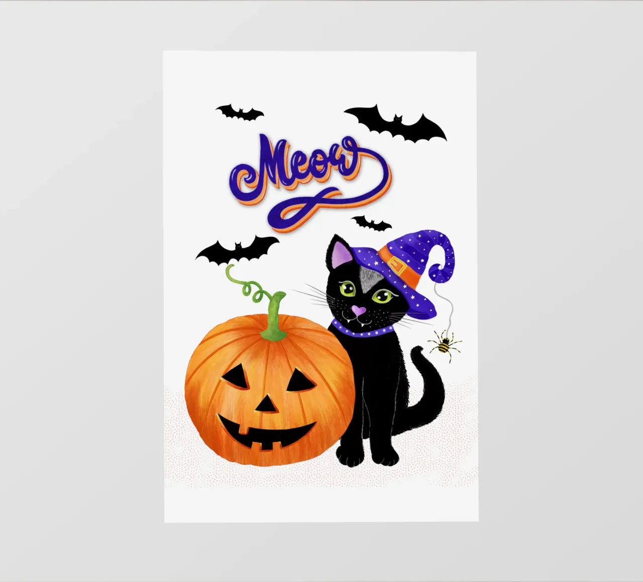 Meow, Halloween with black cat photo wallpaper by CalliLetters