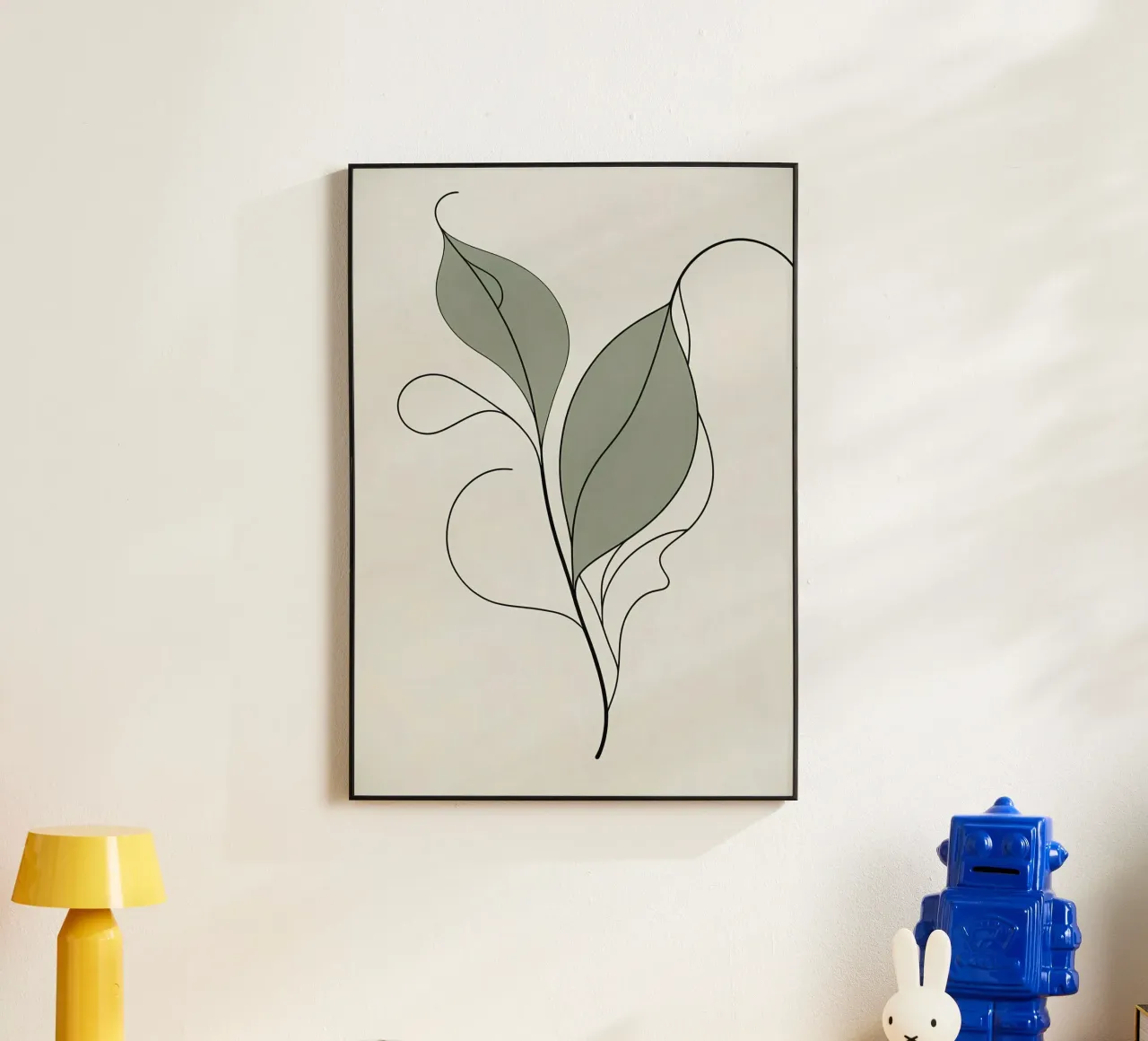 Composizione botanica tropicale astratta con foglie di banano alluminio dibond da Bloom And Brush