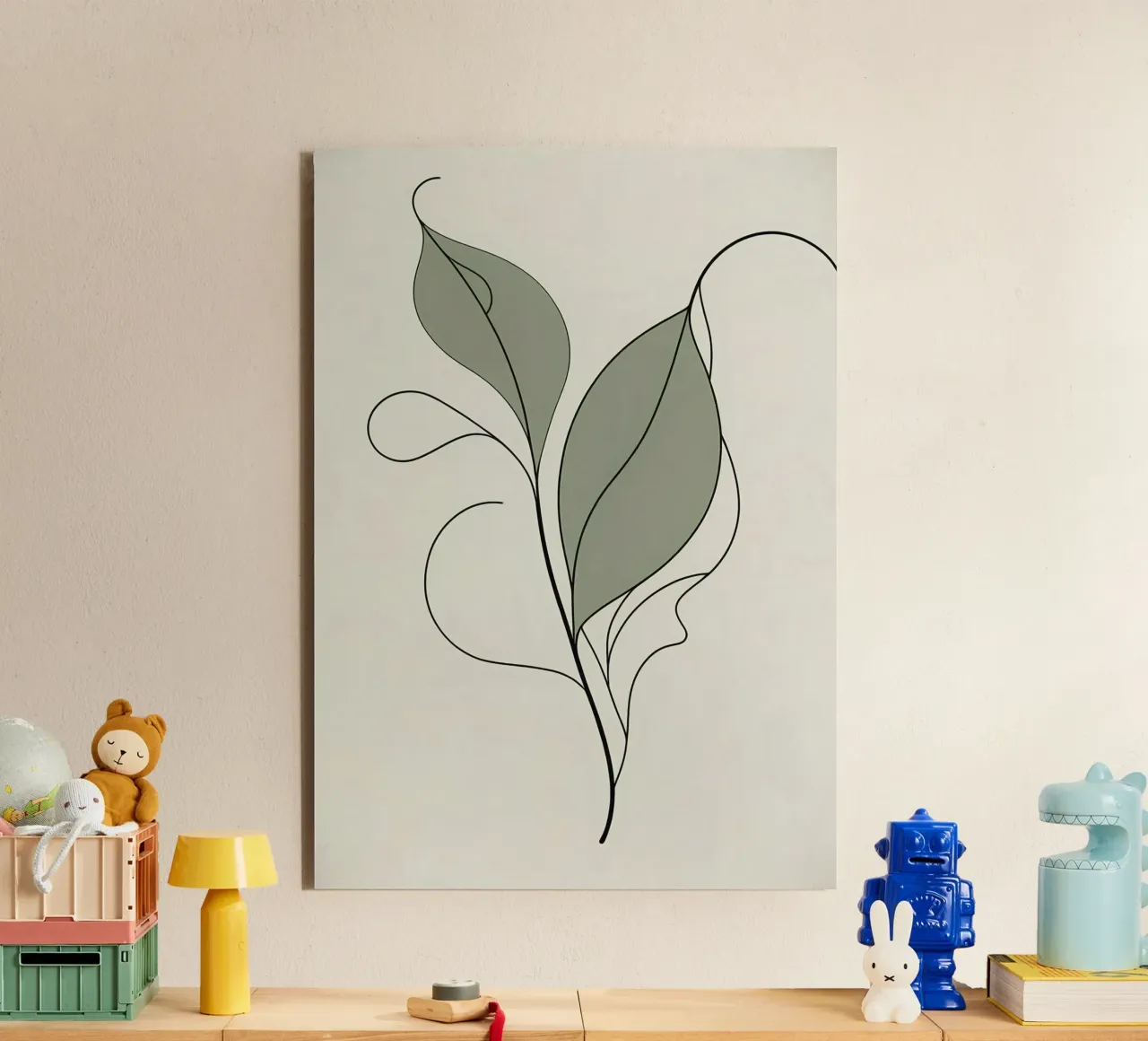 Composizione botanica tropicale astratta con foglie di banano alluminio dibond da Bloom And Brush