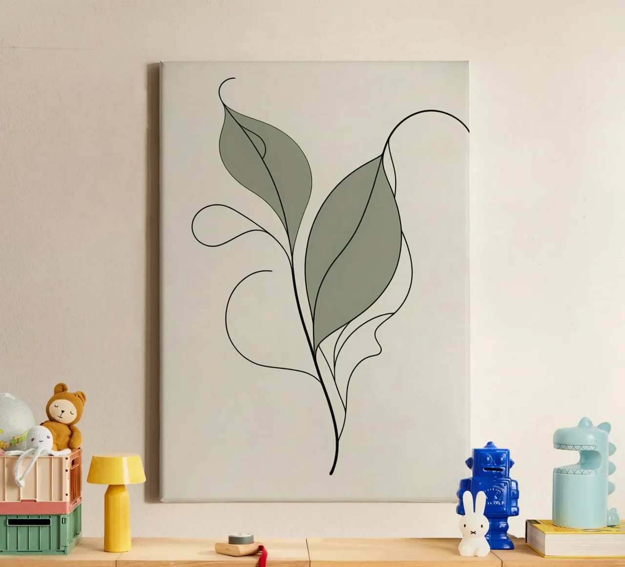 Abstract Tropical Botanical Composition with Banana Leaves canvas by Bloom And Brush