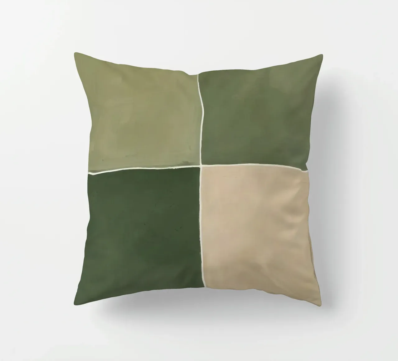Pittura astratta con quattro blocchi di colore cuscino da DesignDoodle