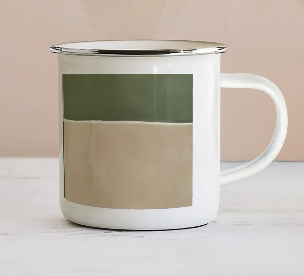 Pittura astratta con quattro blocchi di colore tazza in smalto da DesignDoodle