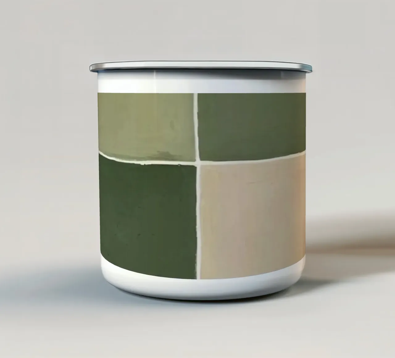 Pittura astratta con quattro blocchi di colore tazza in smalto da DesignDoodle