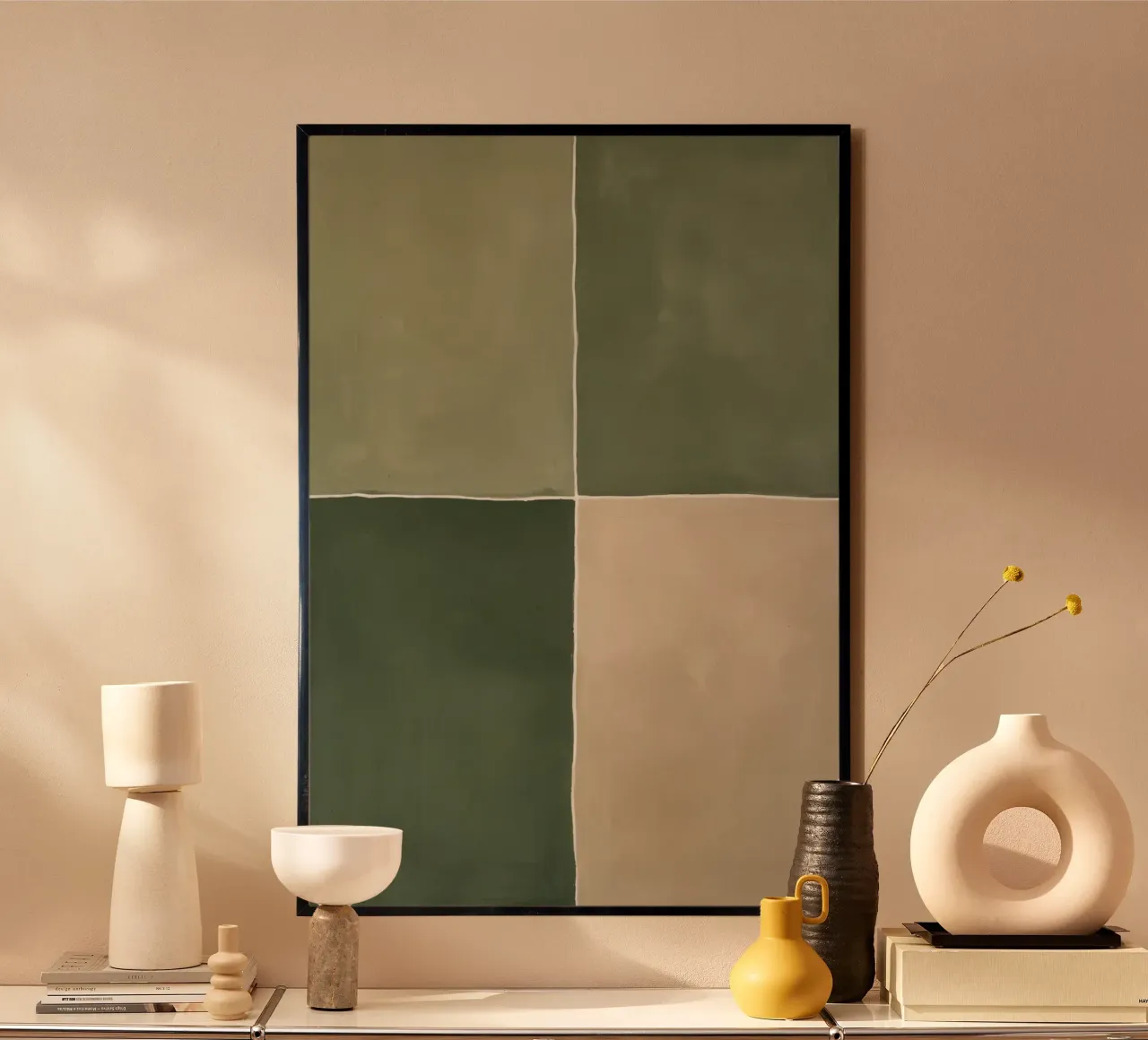 Pittura astratta con quattro blocchi di colore carta hahnemühle da DesignDoodle