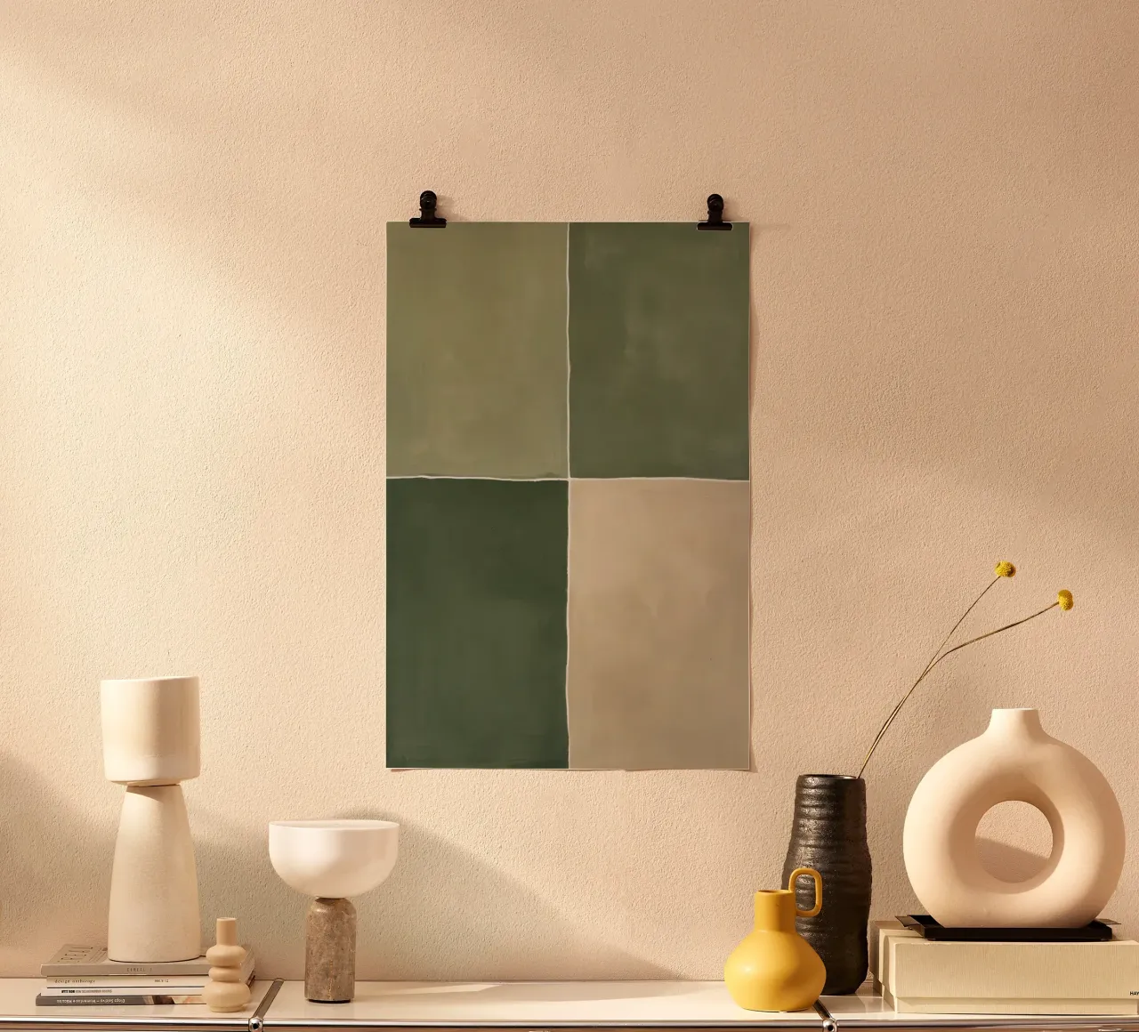 Pittura astratta con quattro blocchi di colore carta hahnemühle da DesignDoodle