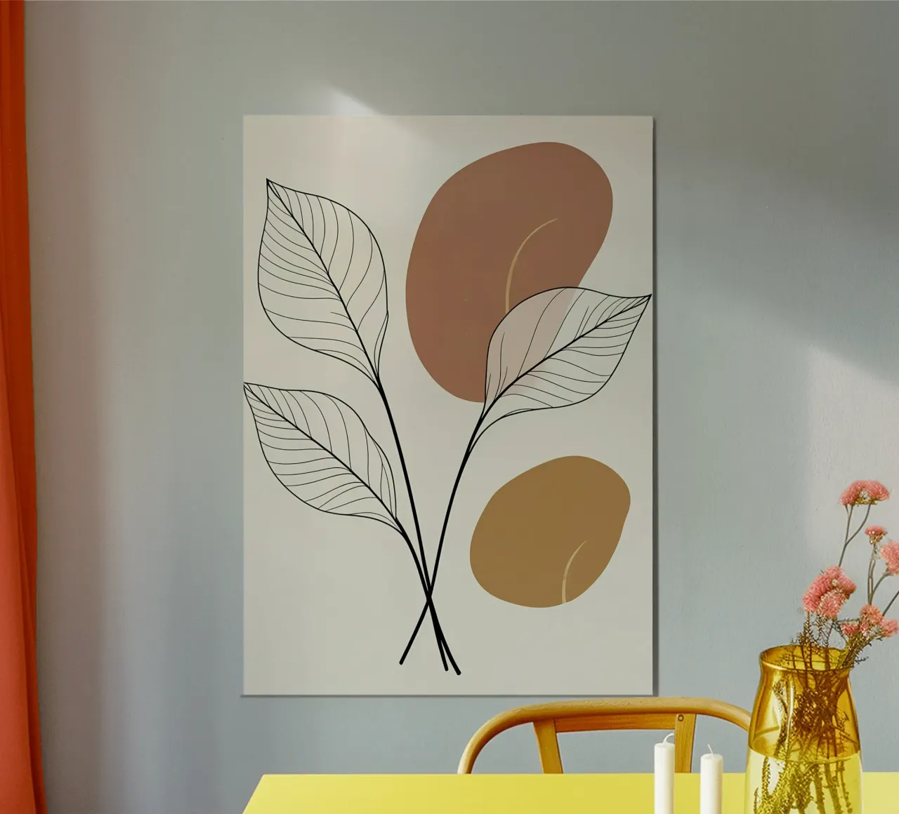 Abstract Terracotta Line Art alluminio dibond da Bloom And Brush