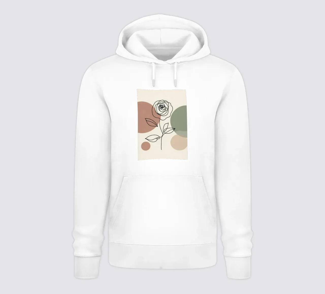 Rose Line Art con forme astratte felpa con cappuccio da Bloom And Brush