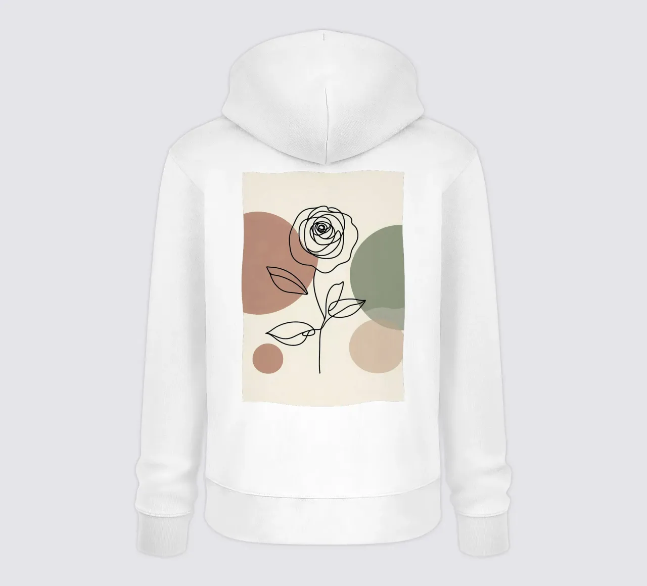 Rose Line Art con forme astratte felpa con cappuccio da Bloom And Brush
