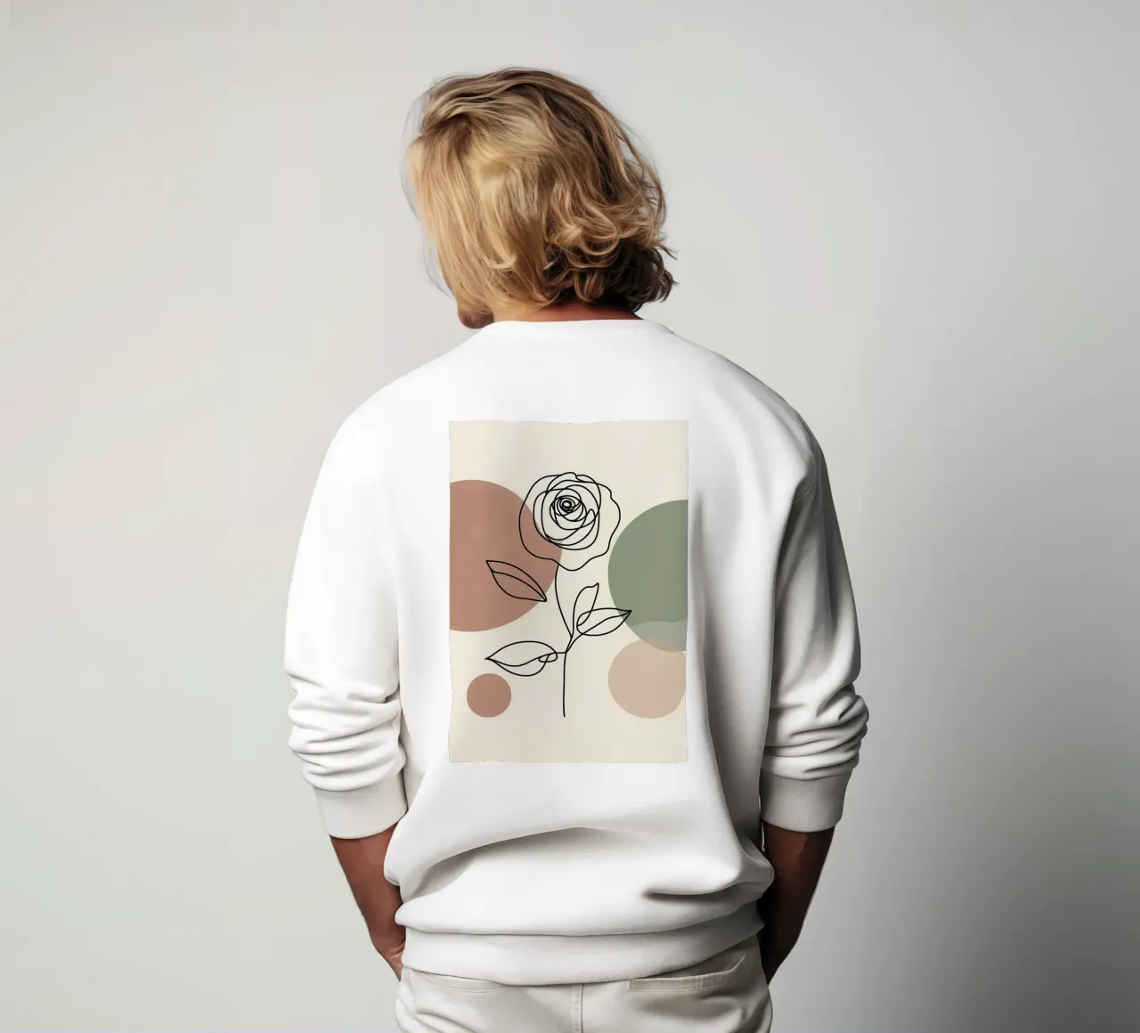 Rose Line Art con forme astratte felpa da Bloom And Brush