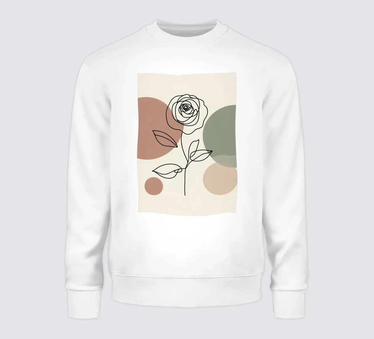Rose Line Art con forme astratte felpa da Bloom And Brush